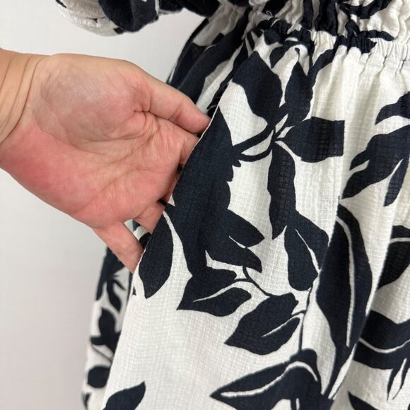 Maeve By Anthropologie Dress Women's Small Puff Sleeve Mini Back Bow Bird Print - Picture 5 of 16